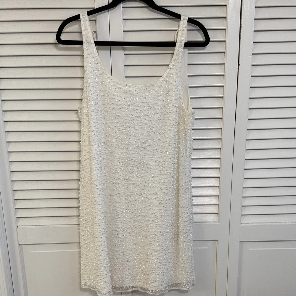 Abercrombie & Fitch White Beaded Mini Dress - Picture 12 of 15
